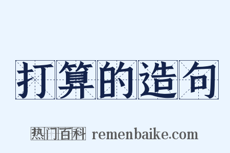 打算的造句是什么意思的图片